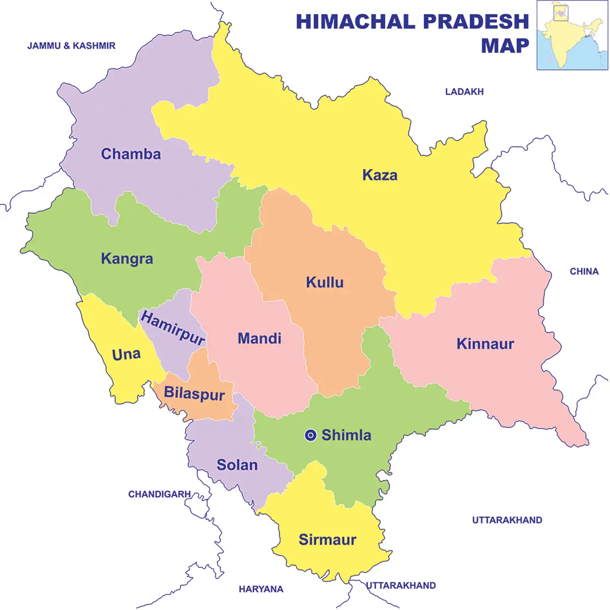 Himachal Pradesh map